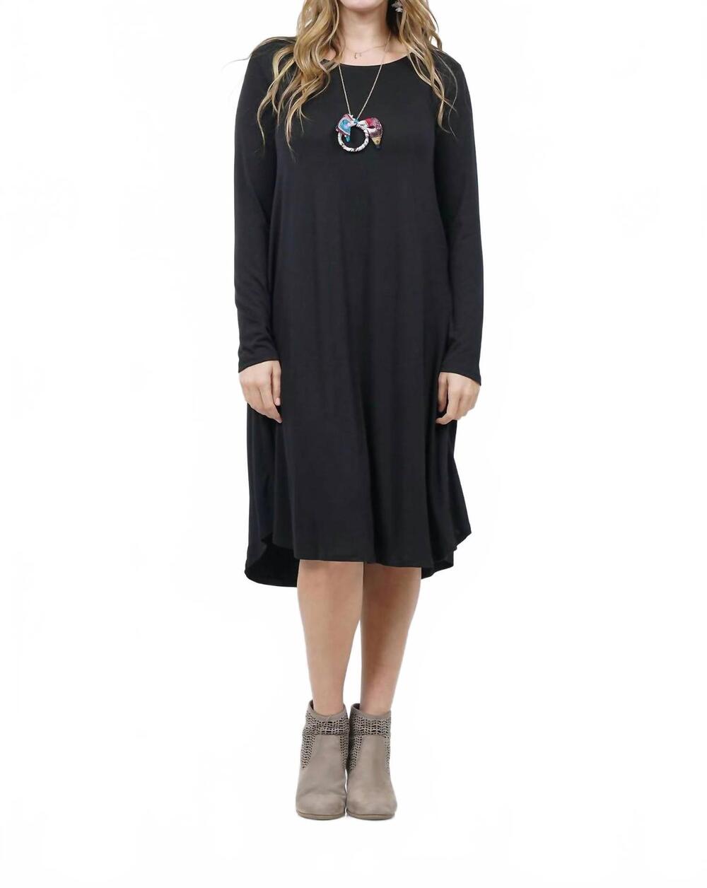 NEW ANGIE new york minute midi dress - plus in black
